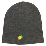 Mini Lemon Embroidered Short Beanie