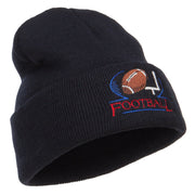 Football Logo Embroidered Long Beanie