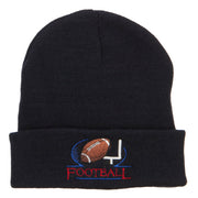 Football Logo Embroidered Long Beanie