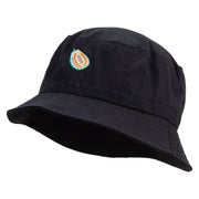 Papaya Fruit Embroidered Bucket Hat - Black OSFM