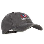 I Love America Embroidered Washed Cap