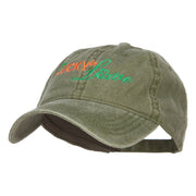 Lucky in Love Embroidered Washed Cap