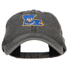 Louisiana State Flag Map Embroidered Washed Cap