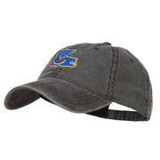 Louisiana State Flag Map Embroidered Washed Cap