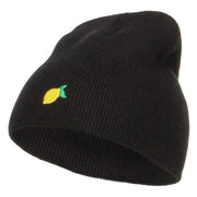 Mini Lemon Embroidered Short Beanie