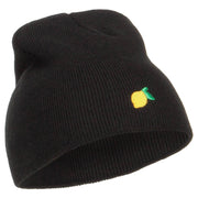 Mini Lemon Embroidered Short Beanie