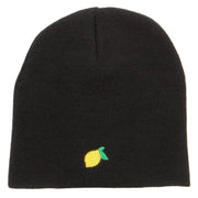 Mini Lemon Embroidered Short Beanie