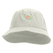 Papaya Fruit Embroidered Bucket Hat - White OSFM