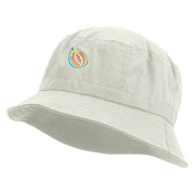 Papaya Fruit Embroidered Bucket Hat - White OSFM