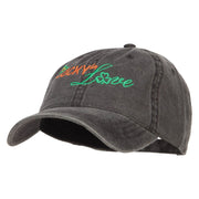 Lucky in Love Embroidered Washed Cap