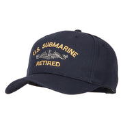 US Submarine Retired Logo Embroidered Solid Cotton Pro Style Cap