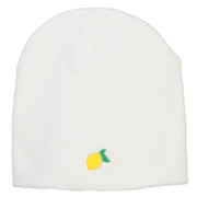 Mini Lemon Embroidered Short Beanie