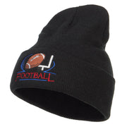 Football Logo Embroidered Long Beanie