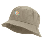 Papaya Fruit Embroidered Bucket Hat - Natural OSFM