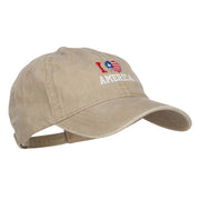 I Love America Embroidered Washed Cap