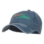 Lucky in Love Embroidered Washed Cap