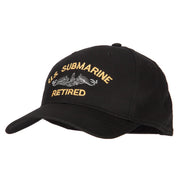 US Submarine Retired Logo Embroidered Solid Cotton Pro Style Cap