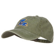 Louisiana State Flag Map Embroidered Washed Cap