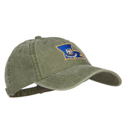 Louisiana State Flag Map Embroidered Washed Cap