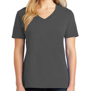 Ladies Big Size Port & Company Core Cotton V neck T-Shirt