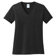 Ladies Big Size Port & Company Core Cotton V neck T-Shirt