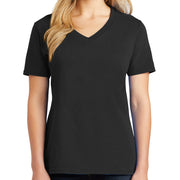 Ladies Big Size Port & Company Core Cotton V neck T-Shirt