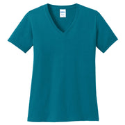 Ladies Big Size Port & Company Core Cotton V neck T-Shirt