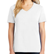 Ladies Big Size Port & Company Core Cotton V neck T-Shirt