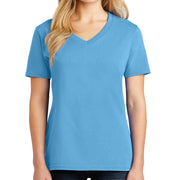 Ladies Big Size Port & Company Core Cotton V neck T-Shirt