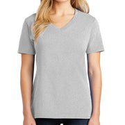 Ladies Big Size Port & Company Core Cotton V neck T-Shirt