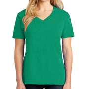 Ladies Big Size Port & Company Core Cotton V neck T-Shirt