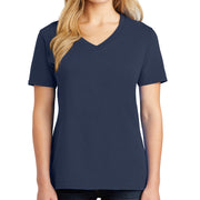 Ladies Big Size Port & Company Core Cotton V neck T-Shirt