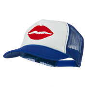 Lip Kiss Embroidered Foam Mesh Back Cap