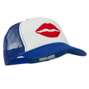 Lip Kiss Embroidered Foam Mesh Back Cap