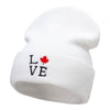 Canadian Love Embroidered 12 Inch Long Knitted Beanie