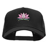 Lotus Spiritual Embroidered Cotton Twill Mesh Cap