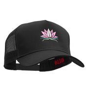 Lotus Spiritual Embroidered Cotton Twill Mesh Cap