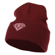 Light Pink Diamond Embroidered Long Cuff Beanie