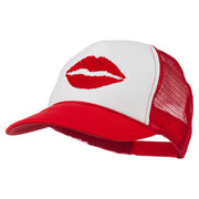 Lip Kiss Embroidered Foam Mesh Back Cap