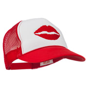 Lip Kiss Embroidered Foam Mesh Back Cap