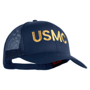 USMC Letter Embroidered Solid Cotton Twill Mesh Prostyle Cap - Navy OSFM