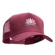 Lotus Spiritual Embroidered Cotton Twill Mesh Cap