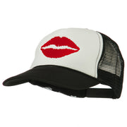 Lip Kiss Embroidered Foam Mesh Back Cap