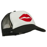 Lip Kiss Embroidered Foam Mesh Back Cap