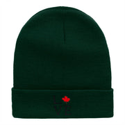 Canadian Love Embroidered 12 Inch Long Knitted Beanie