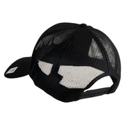 USMC Letter Embroidered Solid Cotton Twill Mesh Prostyle Cap - Black OSFM