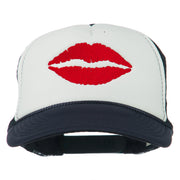 Lip Kiss Embroidered Foam Mesh Back Cap