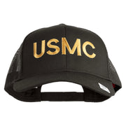 USMC Letter Embroidered Solid Cotton Twill Mesh Prostyle Cap - Charcoal OSFM