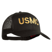 USMC Letter Embroidered Solid Cotton Twill Mesh Prostyle Cap - Charcoal OSFM