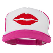 Lip Kiss Embroidered Foam Mesh Back Cap